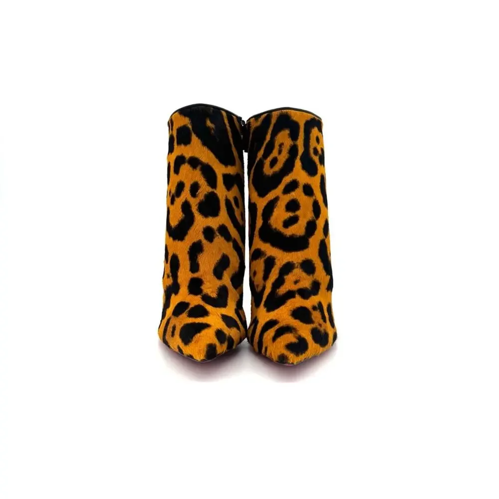 NEW Christian Louboutin So Kate 85 Spicy Leopard Pony Hair Booty 36.5 - Picture 5 of 8
